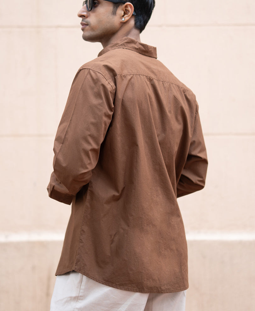 Brown Double Pocket Lightweight Shirt.