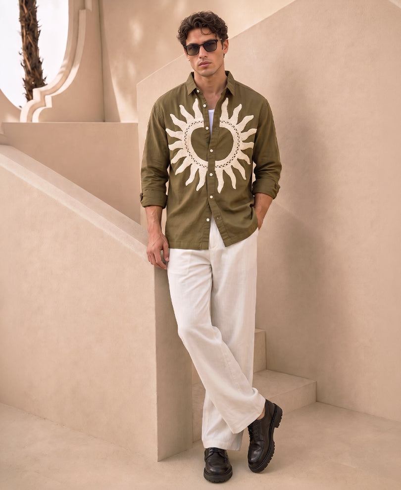 Brown Sunpatch Shirt 100% Cotton
