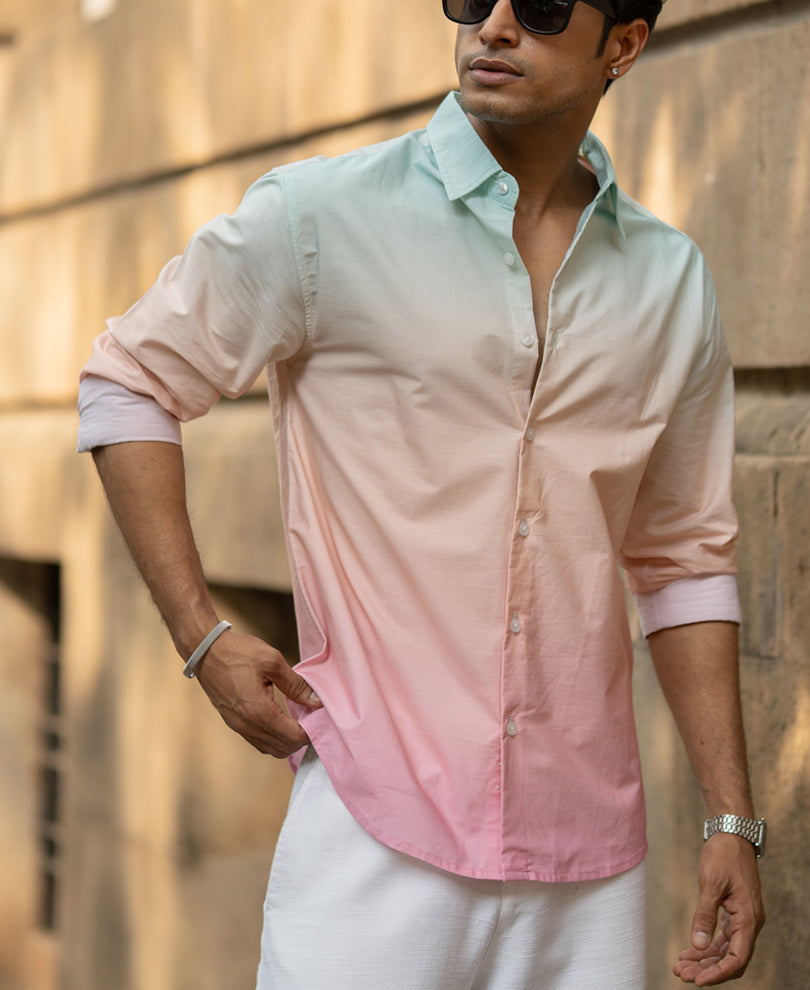 Green & Pink Ombre Shirt.