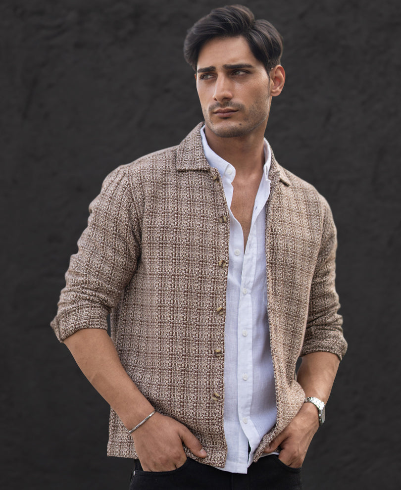 Multicolour Structured Checked Shirt.