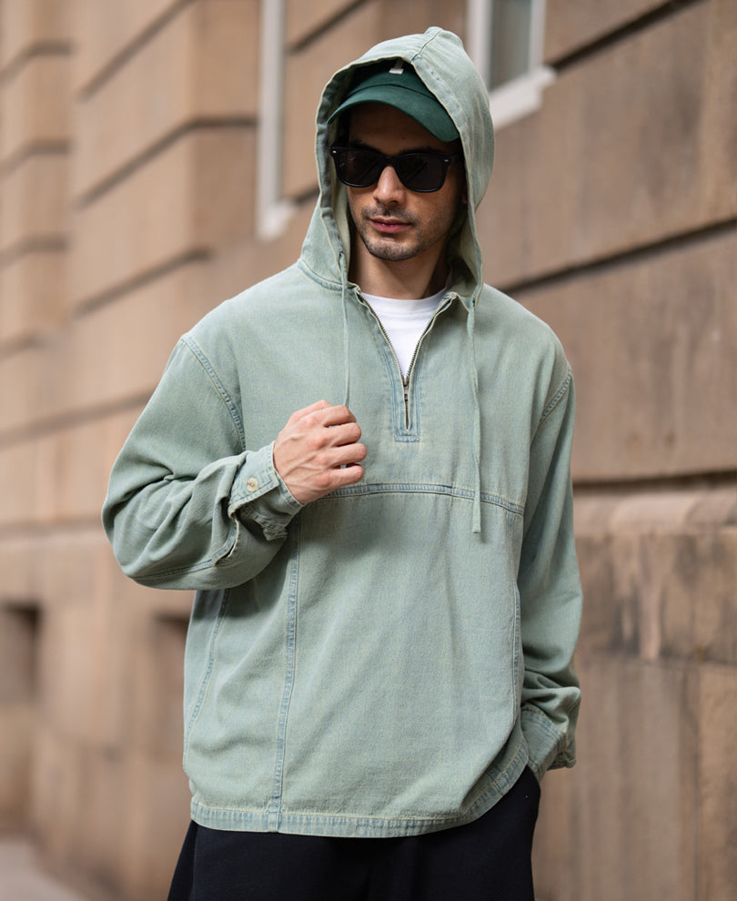 Tinted Blue Denim Hoodie