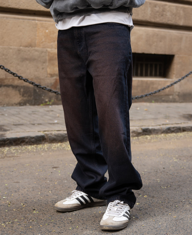 Tinted Dark Blue Baggy Jeans.