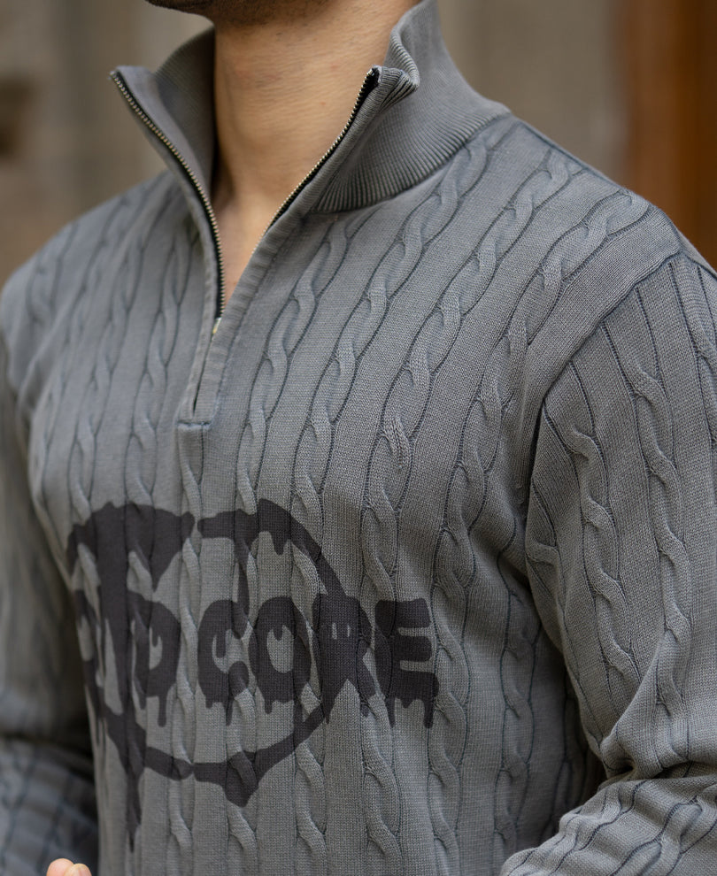 Grey Washed Cotton Sweater 100% Cotton
