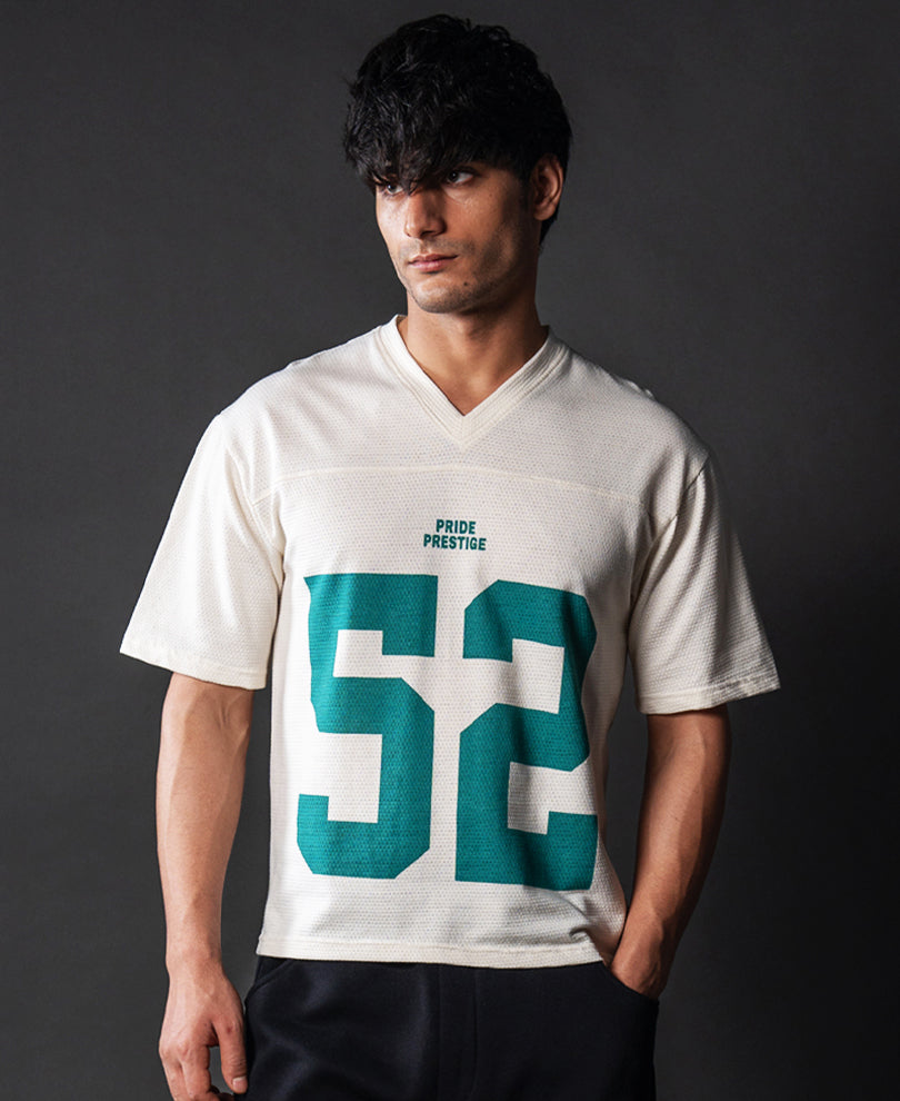 Cream Cotton Jersey T-Shirt.