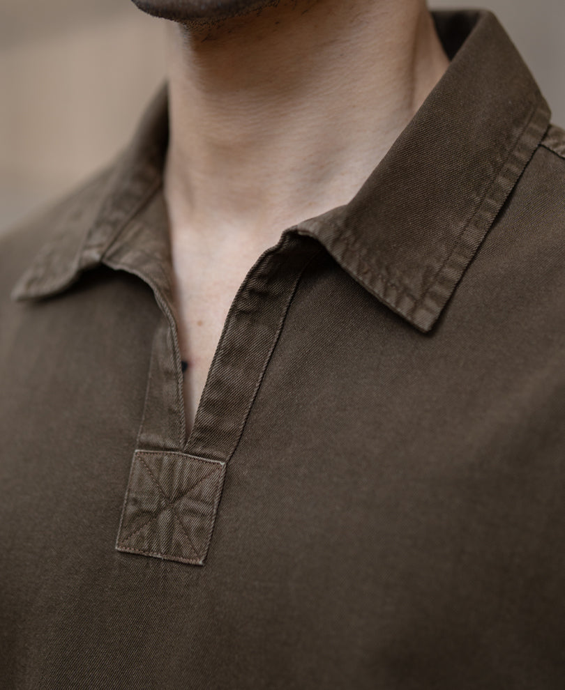 Brown Overdyed Kurta Shirt.