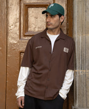 Brown Doctor Sleeve Jersey Shirt 100% Cotton