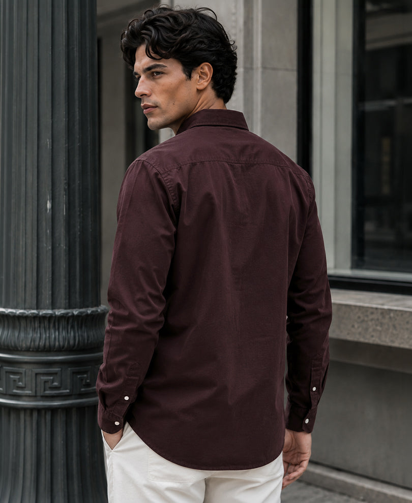 Brown Oxford Shirt 100% Cotton