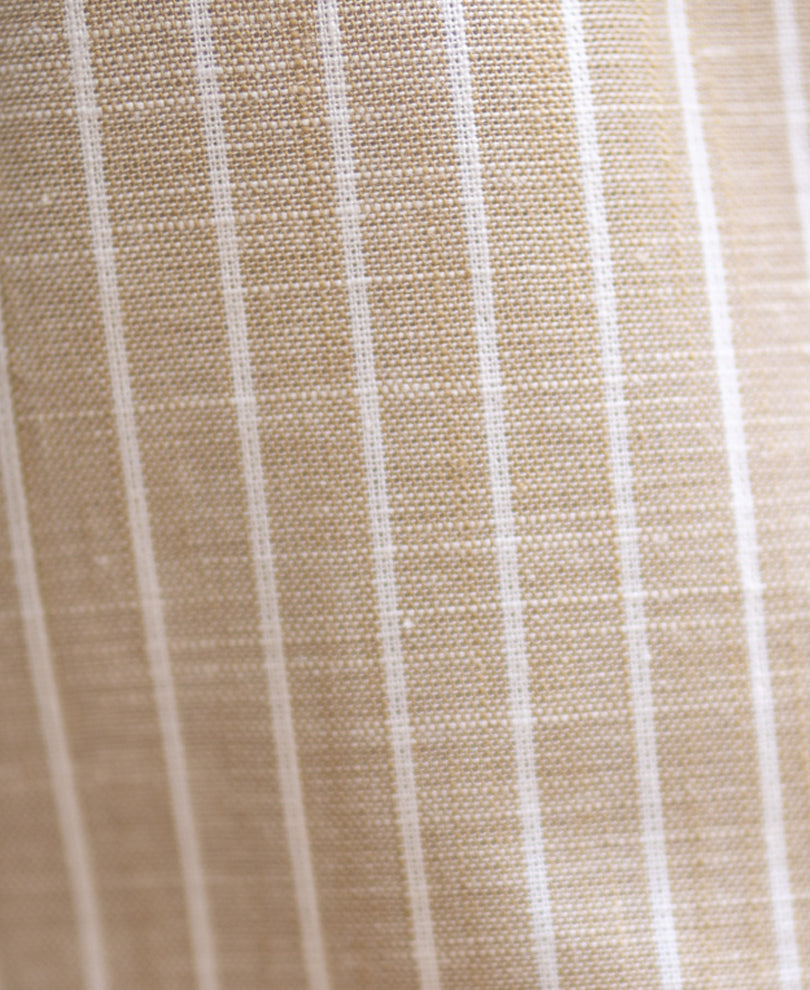 Beige Embroidered Stripe Shirt 100% Cotton