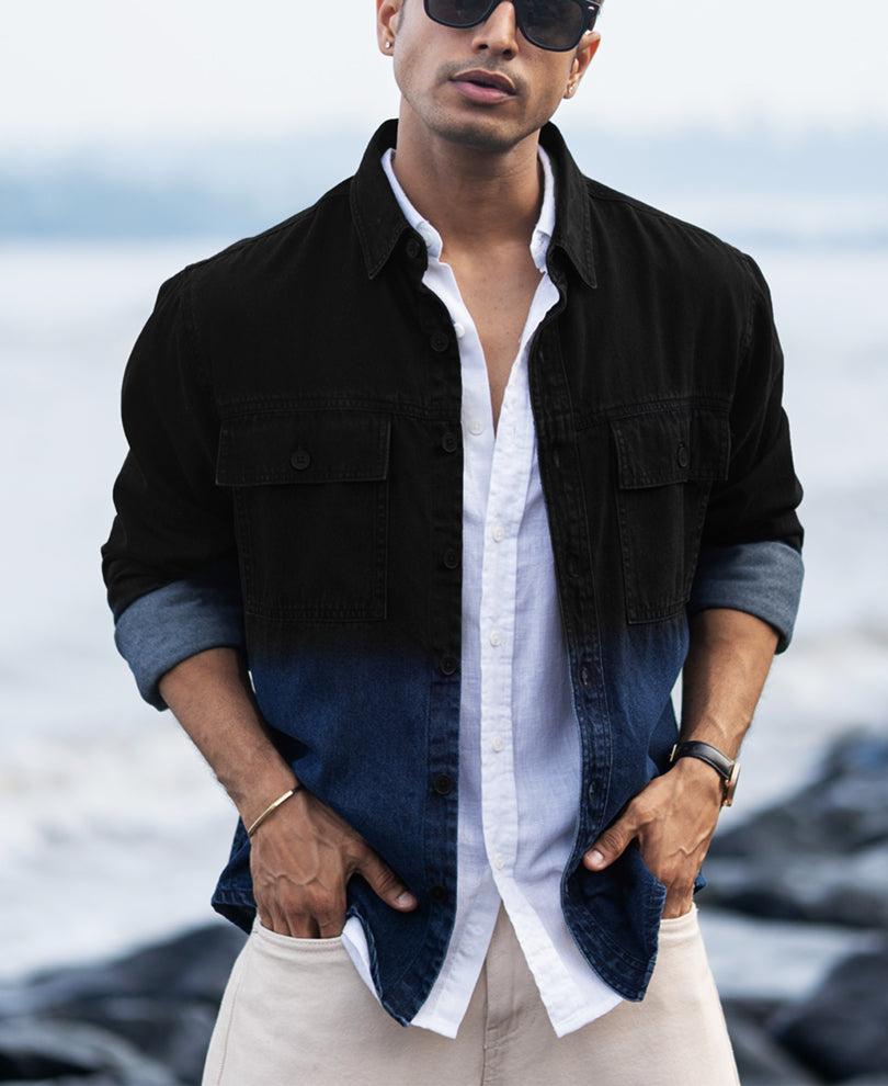 Black Ombre Denim Shirt.