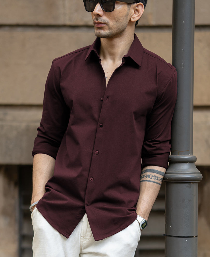 Wine Stretch Shirt.