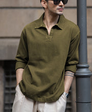 Olive Overdyed Kurta Shirt.