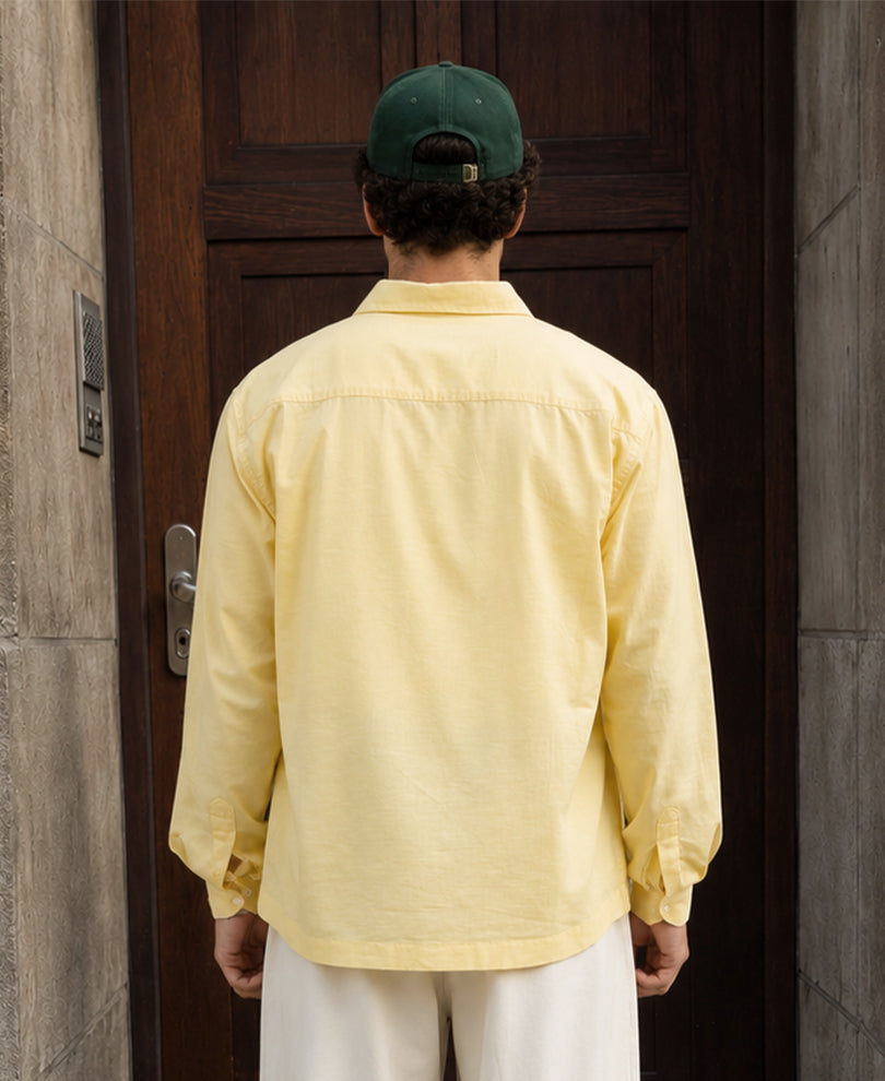 Yellow Embroidered Cotton Shirt 100% Cotton