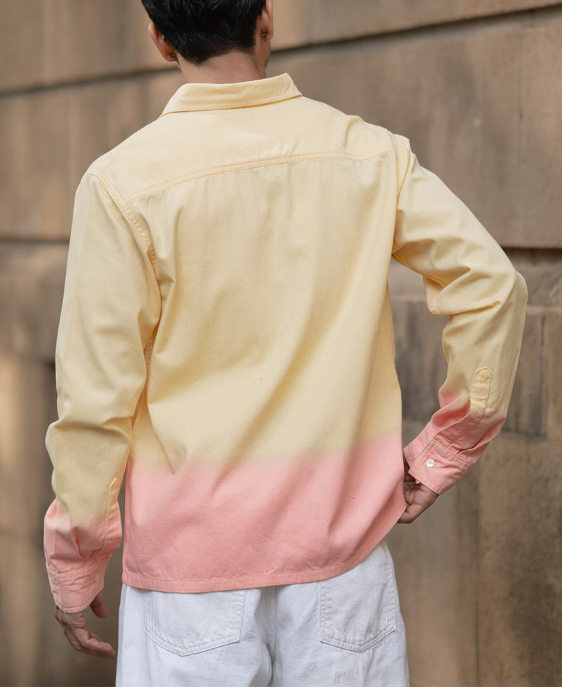 Yellow Ombre Structured Shirt.