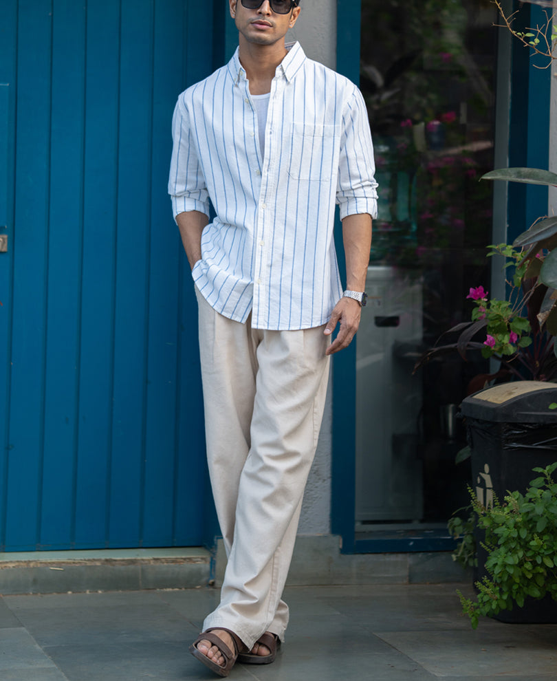 White Oxford Stripe Shirt.