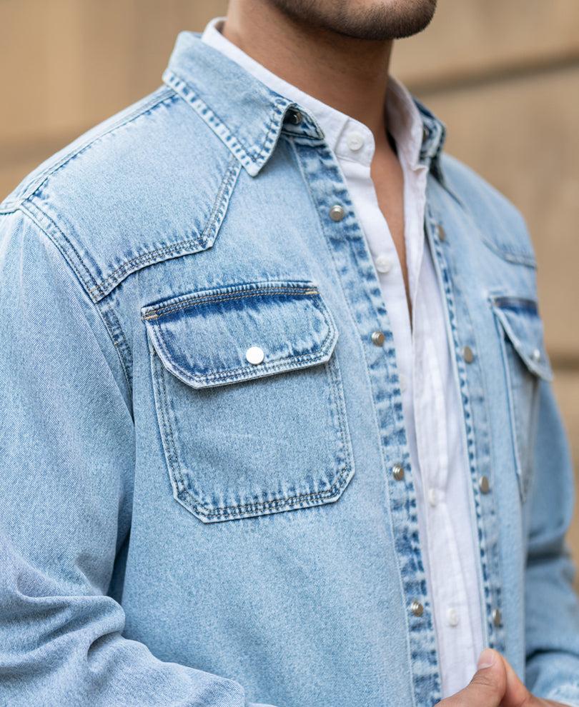 Light Blue Denim Overshirt.