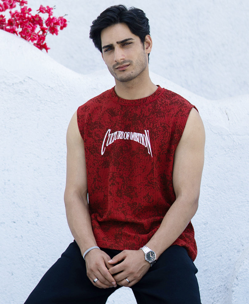 Brick Printed Drop Shoulder Sando.