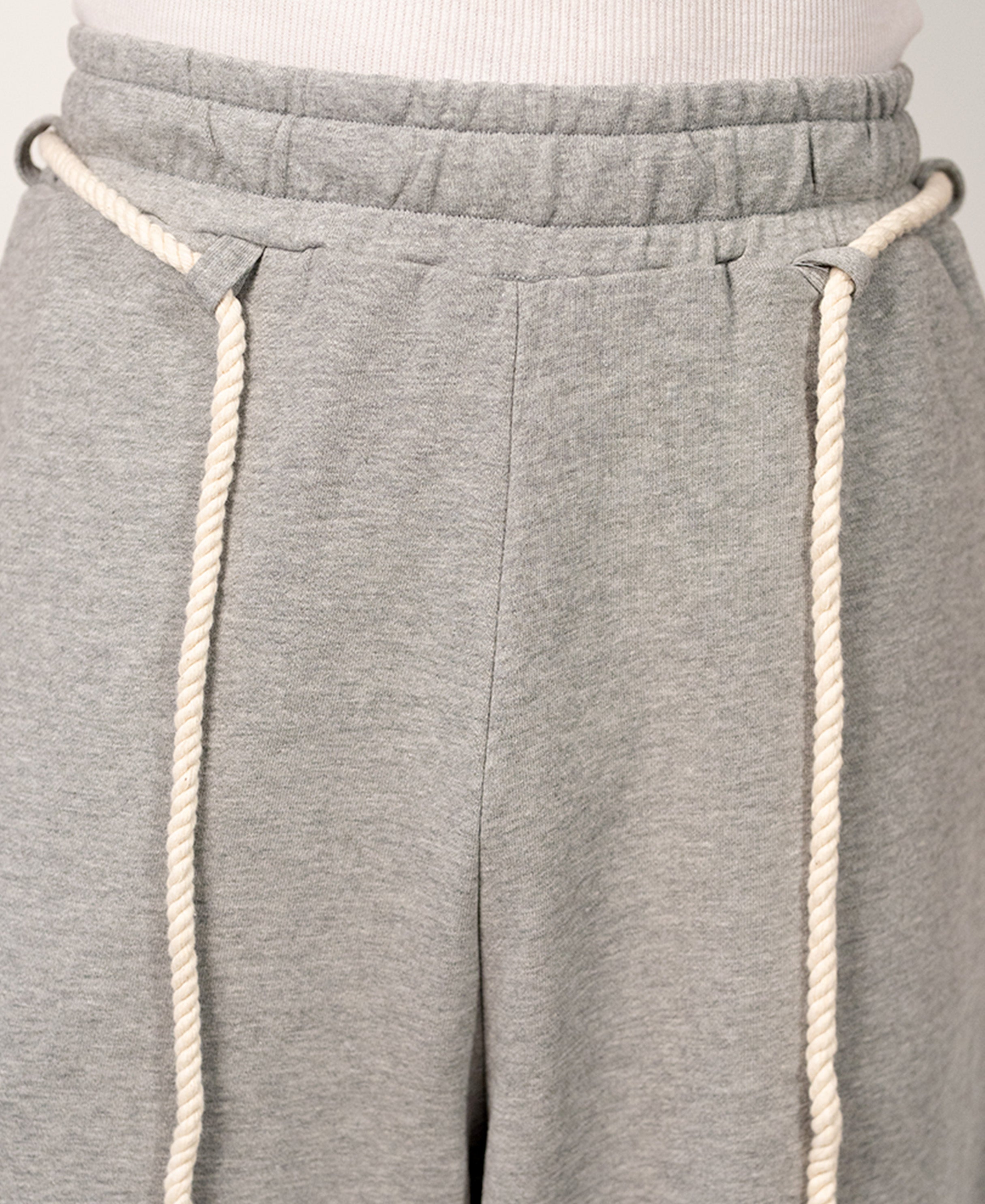 Grey Melange Paneled Baggy Trackpant