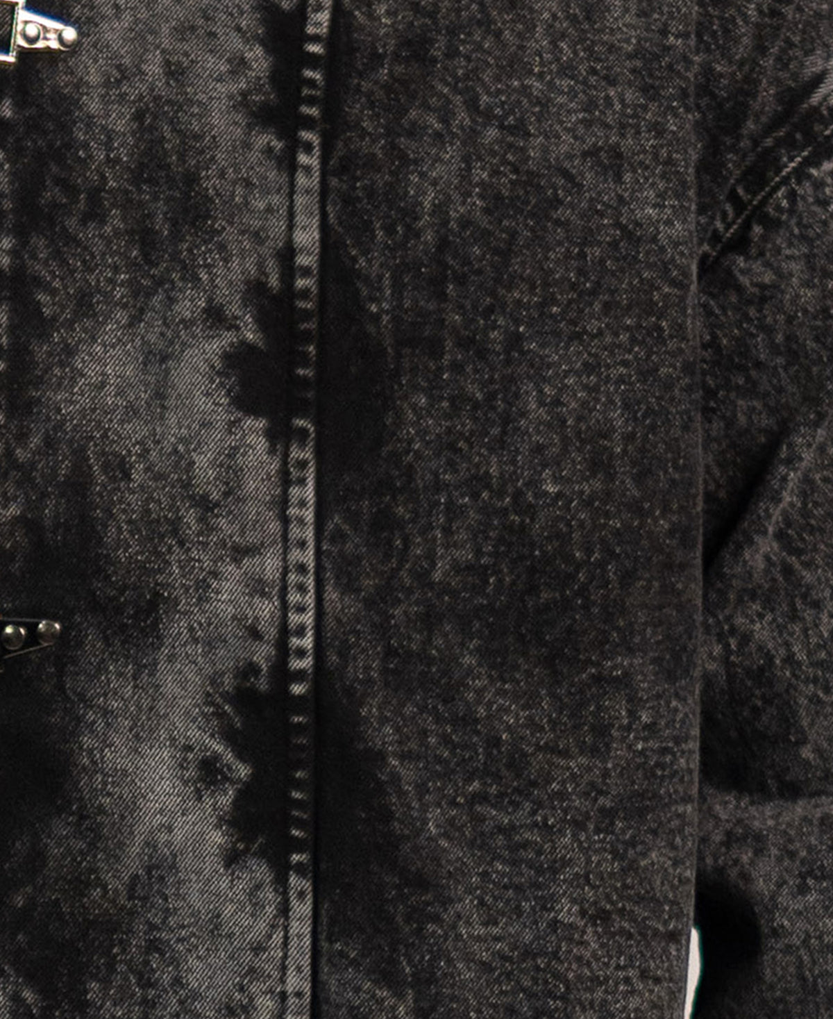 Black Denim Jacket With Fireman Clasps
