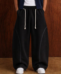 Black Paneled Baggy Trackpant
