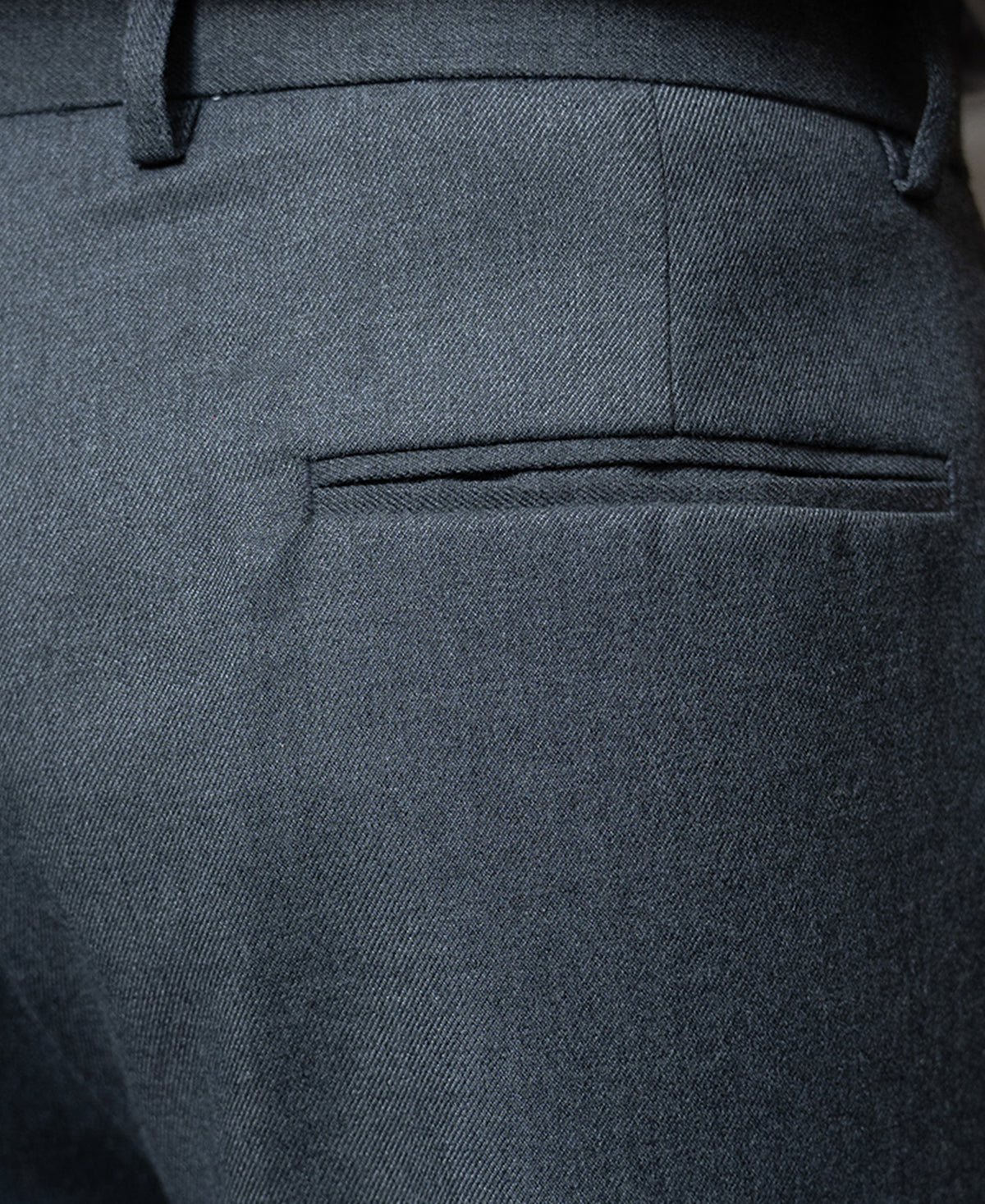 Grey Pleated Baggy Trousers