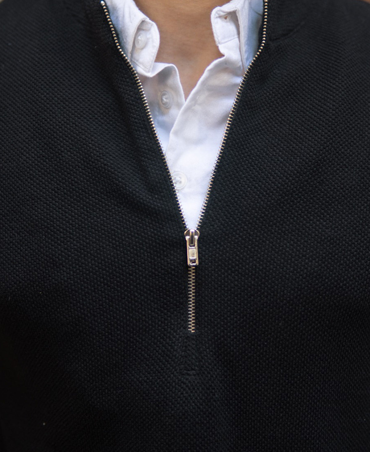 Black Double Collared Polo T-Shirt