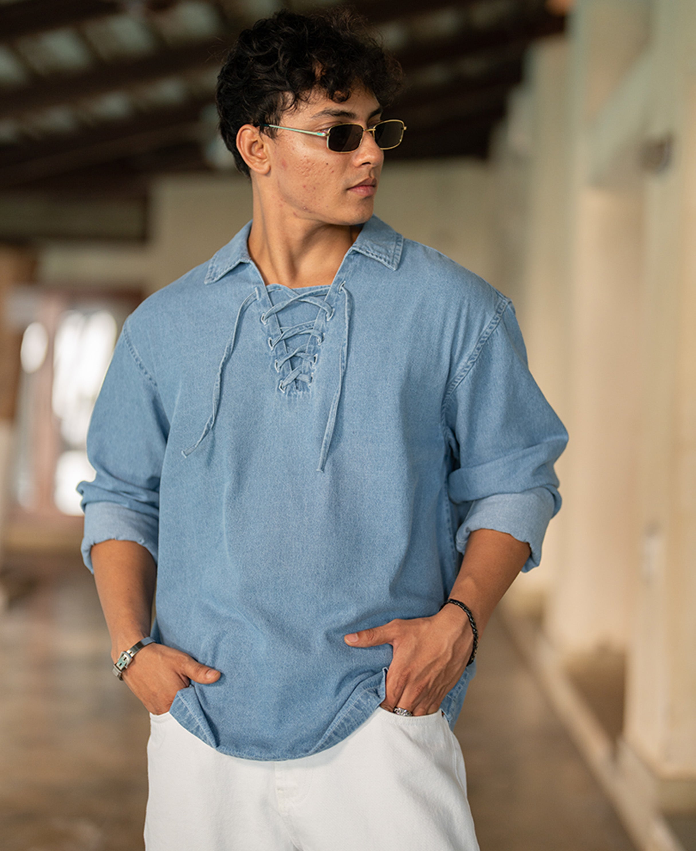 Denim Kurta Shirt