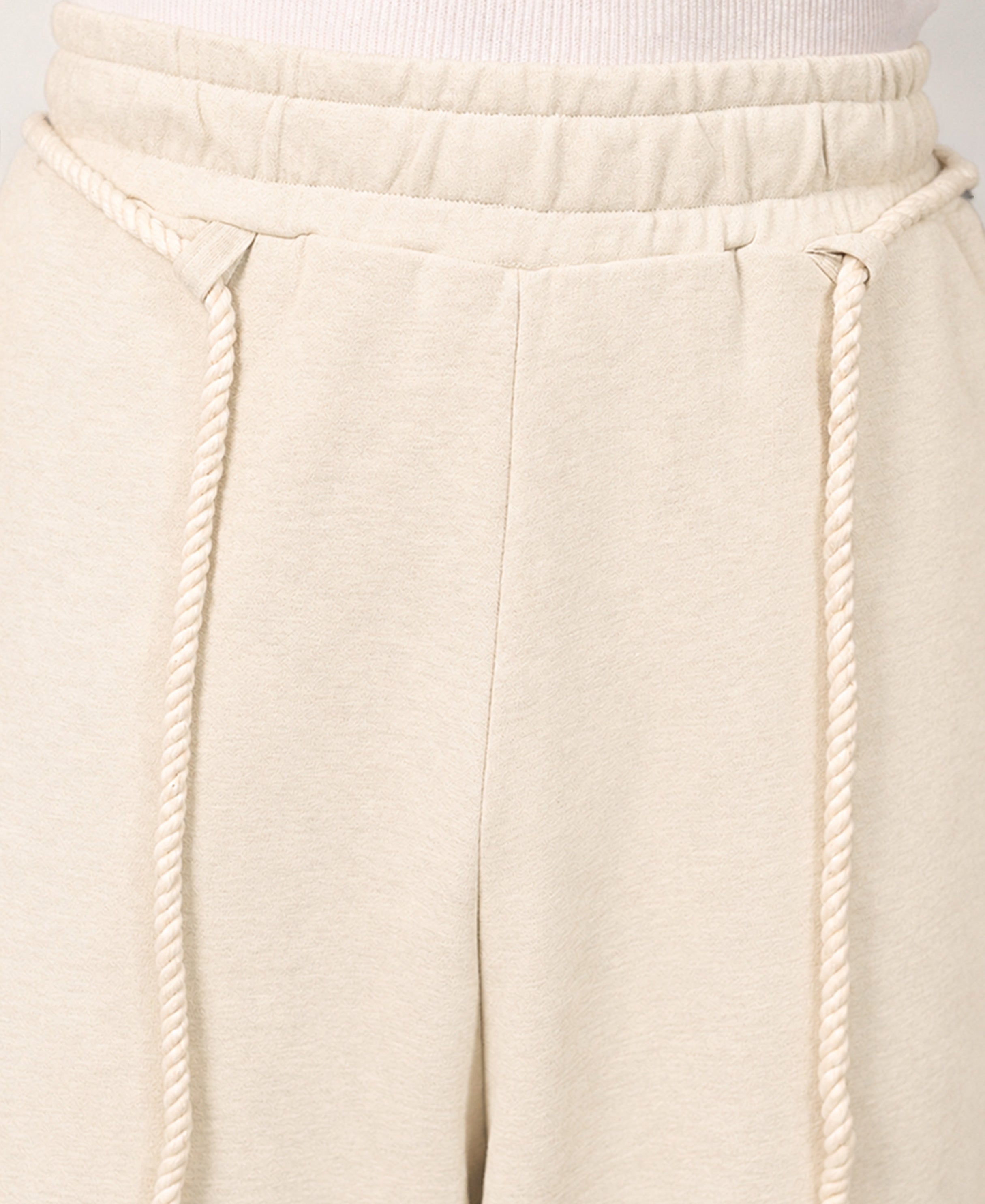 Cream Paneled Baggy Trackpant