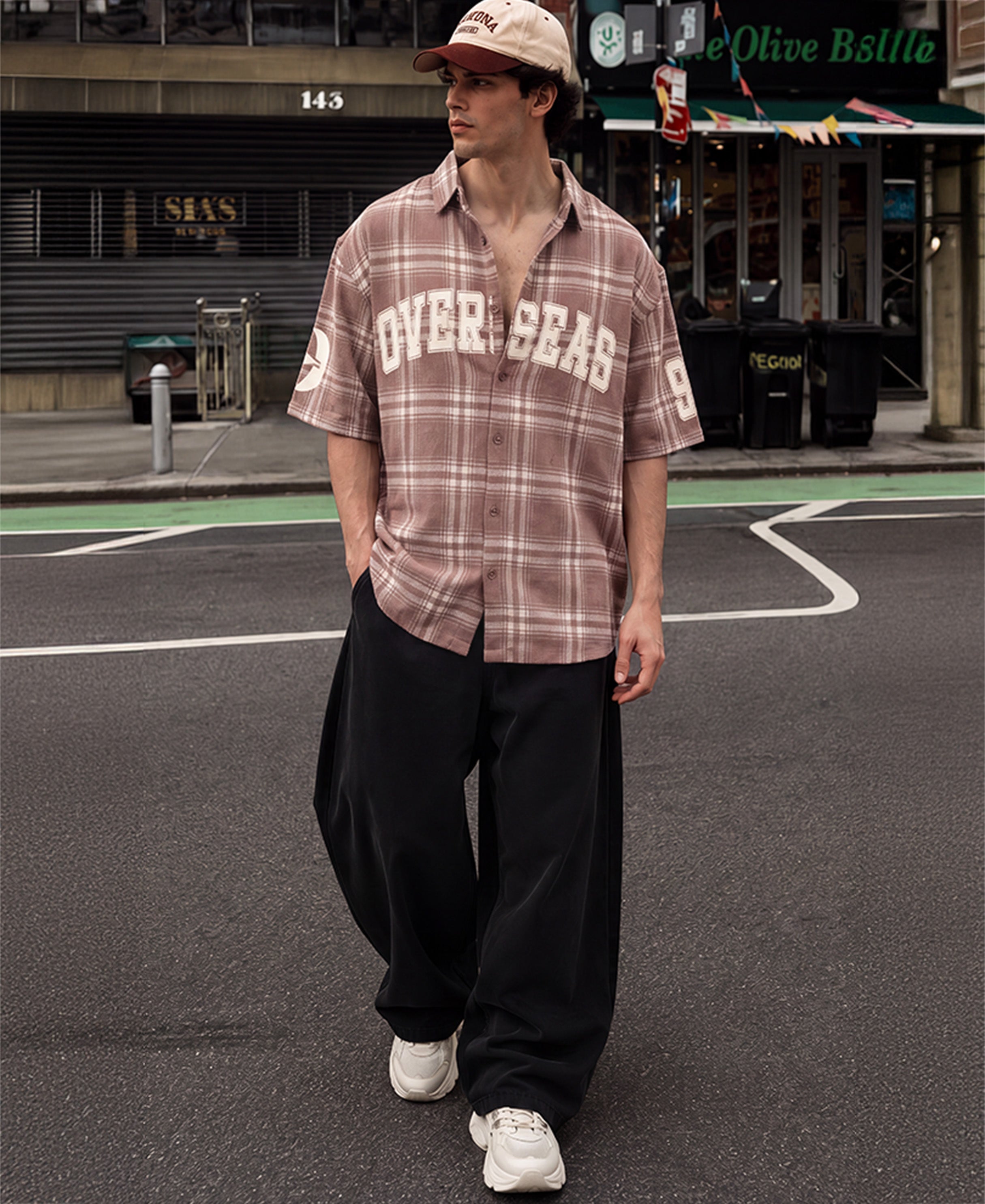 Light Brown Printed Checks Shirt 100% Cotton
