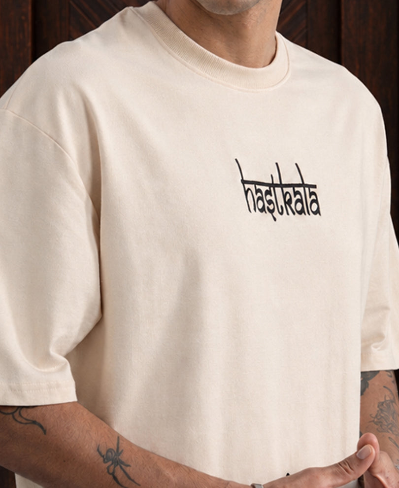 Cream Embroidered T-Shirt