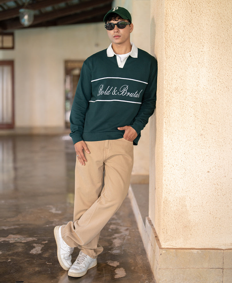 Pine Embroidered Sweatshirt 100% Cotton