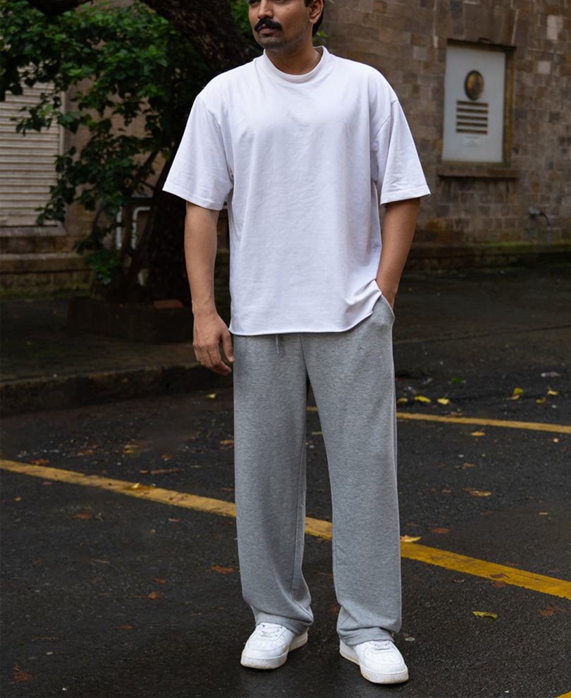 Grey Melange Baggy Trackpant.