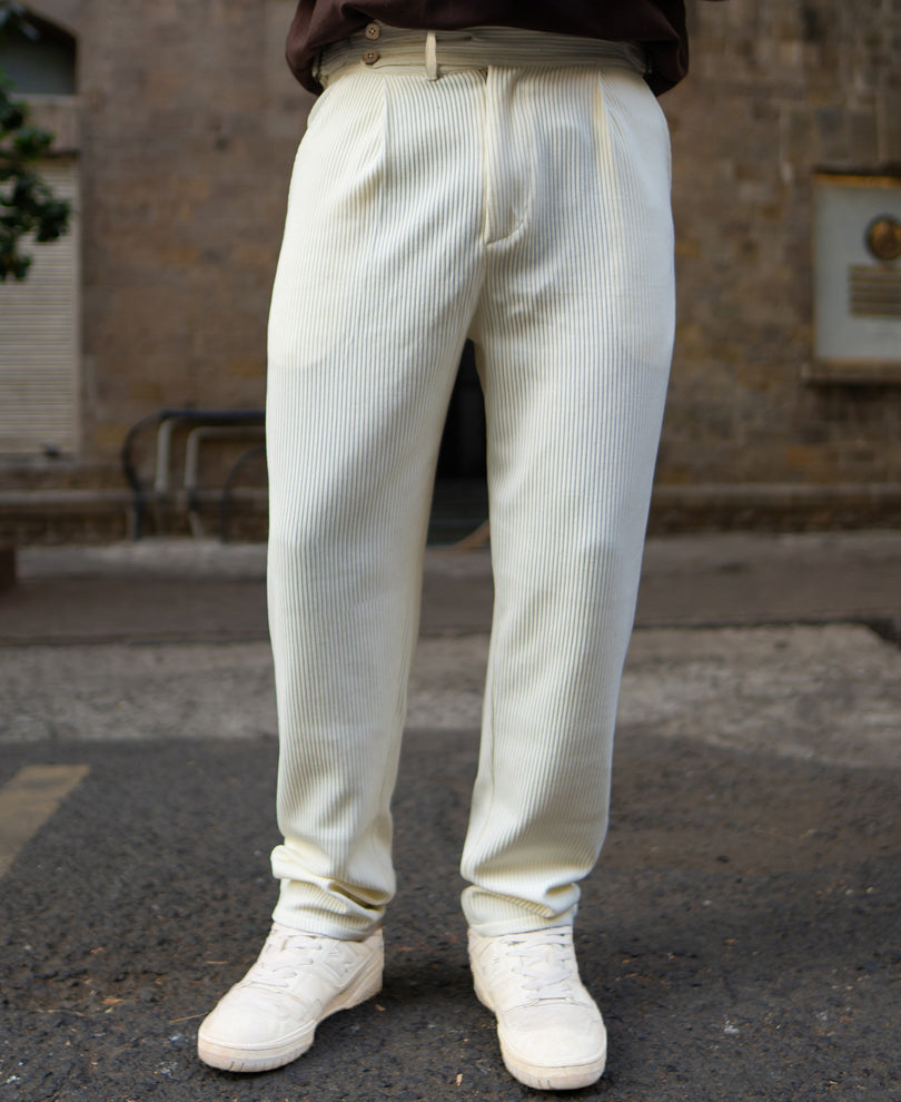 Cream Knit Gurkha Pant.
