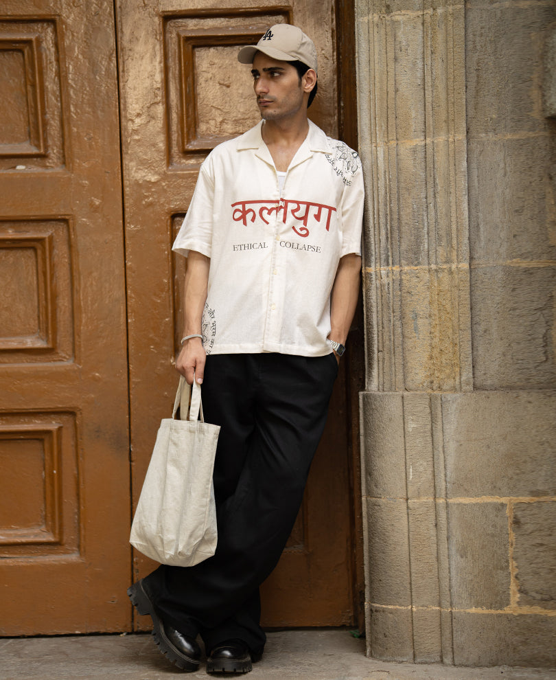 Kalyug Print Linen Shirt