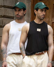 White Ribbed Vest With Patch