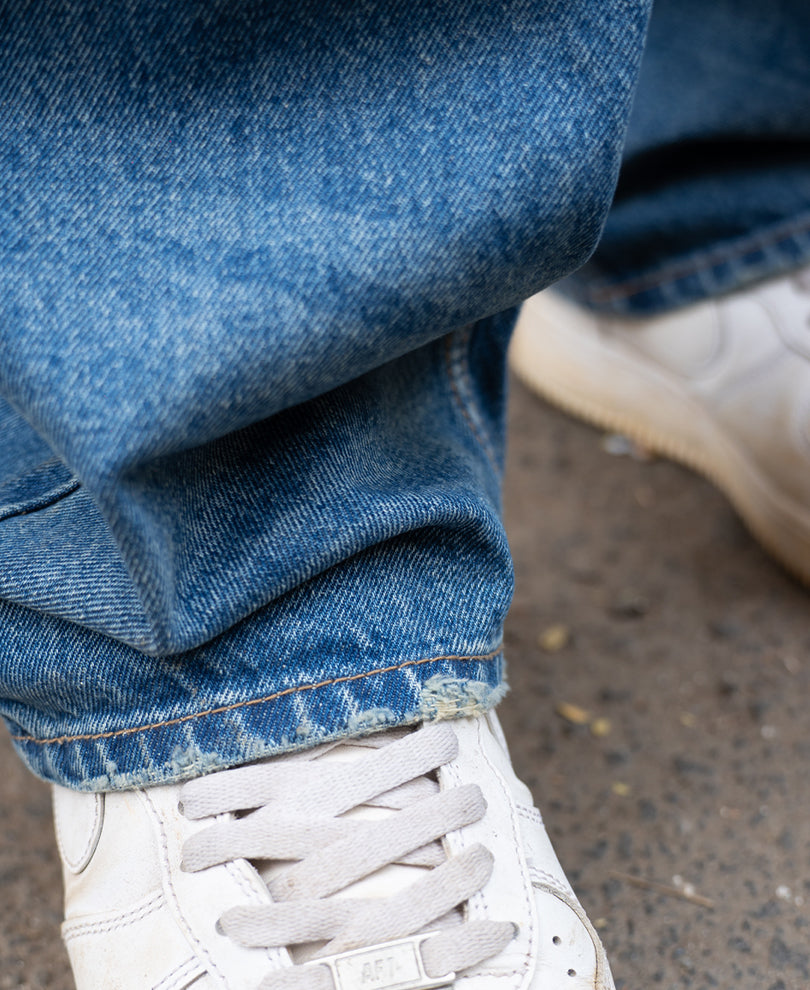Blue Washed Baggy Jeans.