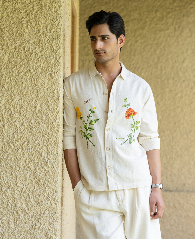 Natural Floral Print Shirt