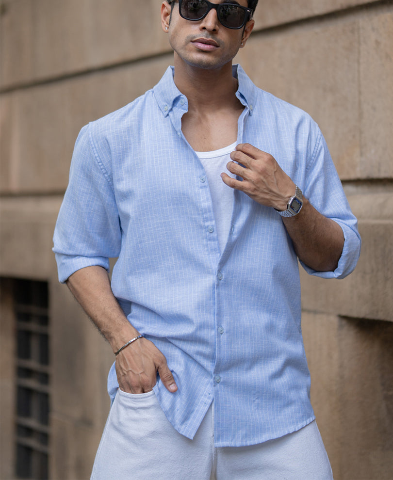 Light Blue Striped Shirt.