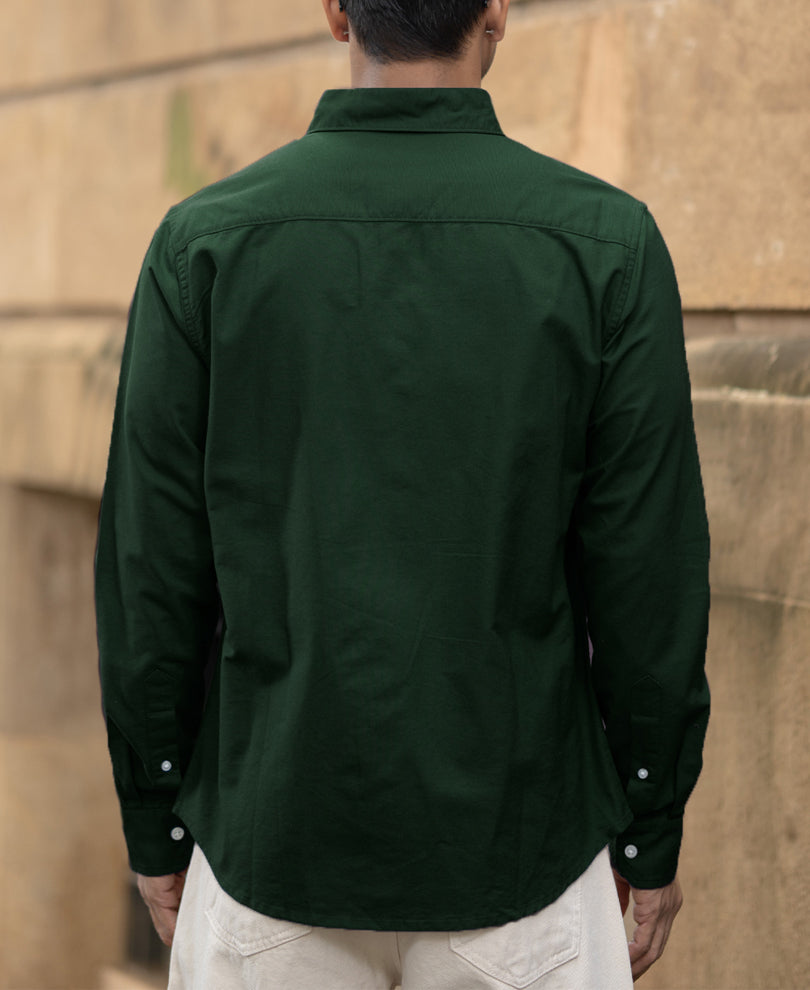 Emerald Green Cotton Oxford Shirt.