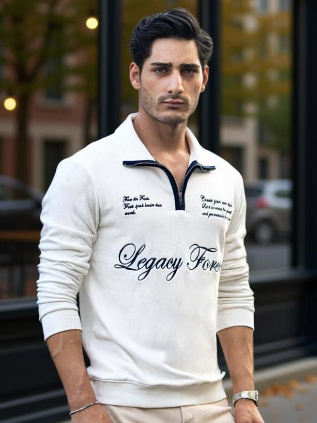 Off-White Contrast Embroidery T-Shirt.