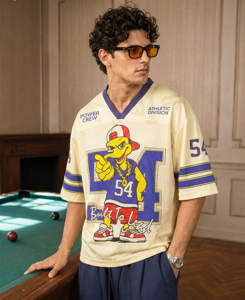 Cream Printed Jersey T-Shirt