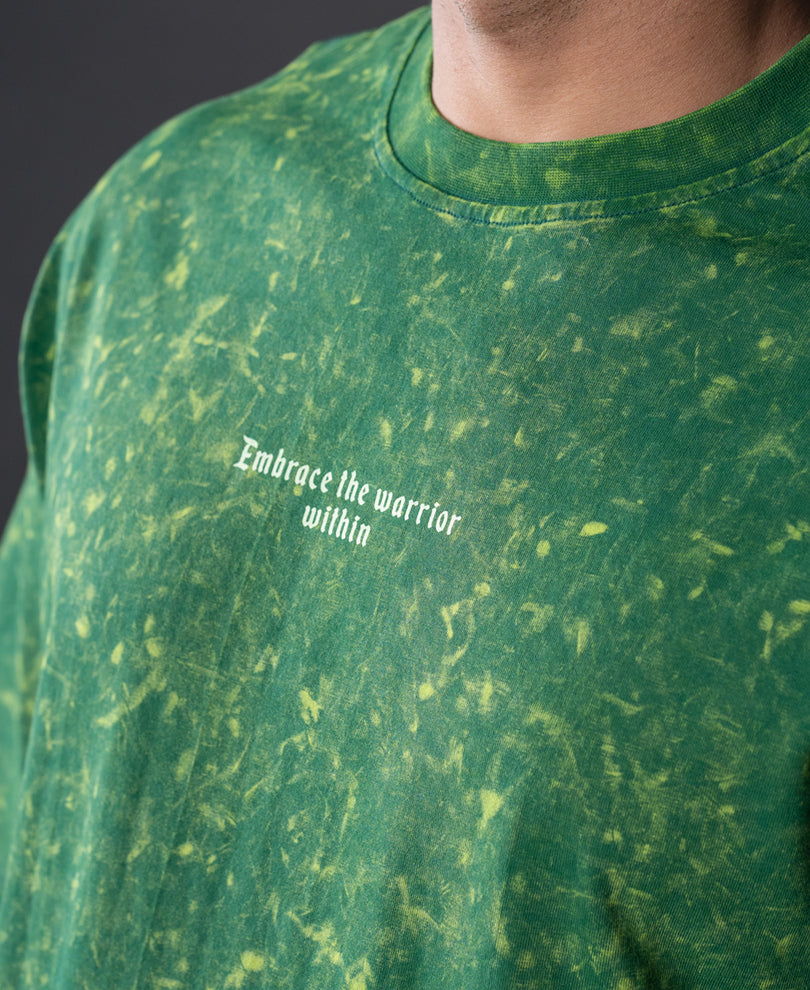 Green Wahed Samurai Print T-Shirt.