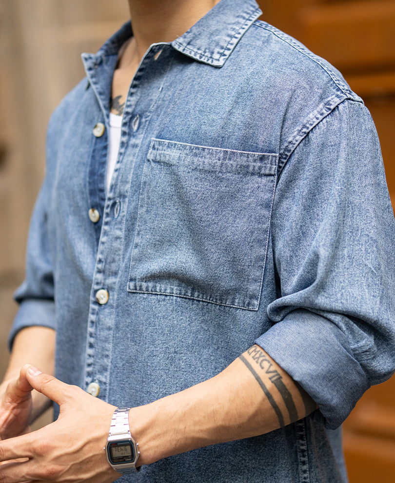 Mid Blue Denim Shirt