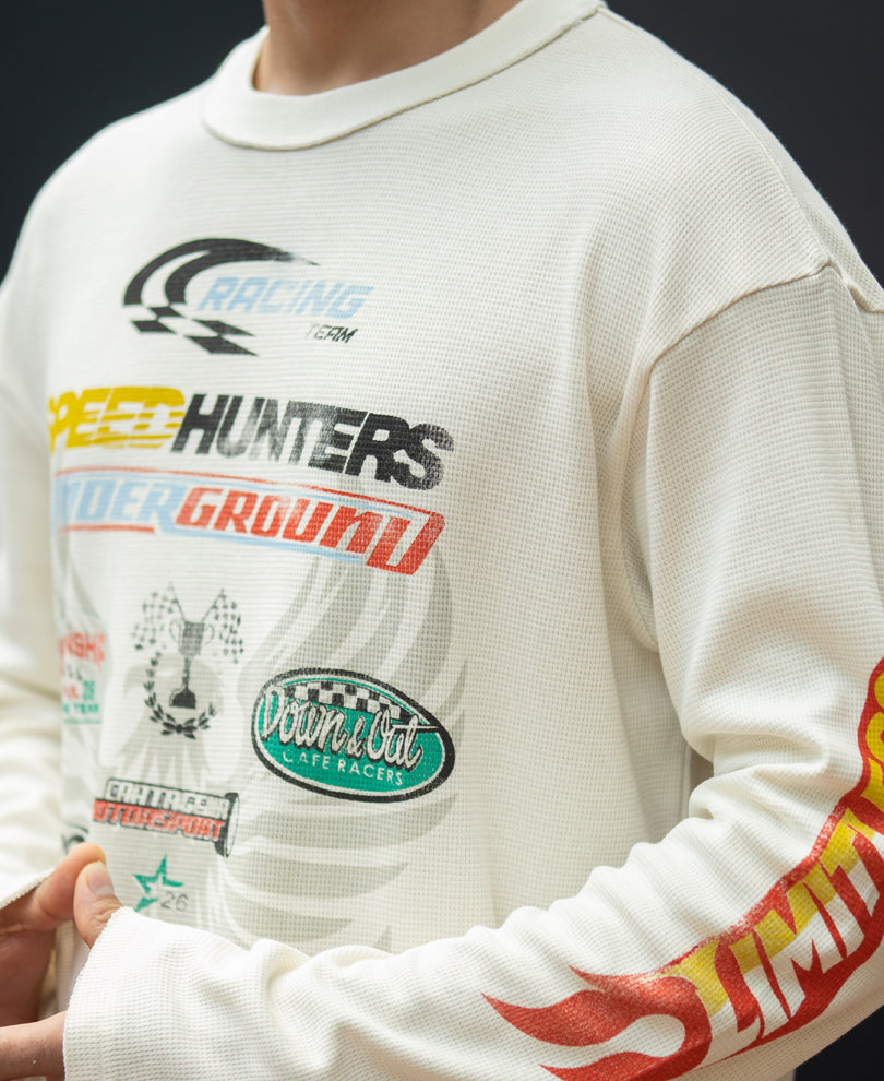 Cream Boxy Racing T-Shirt