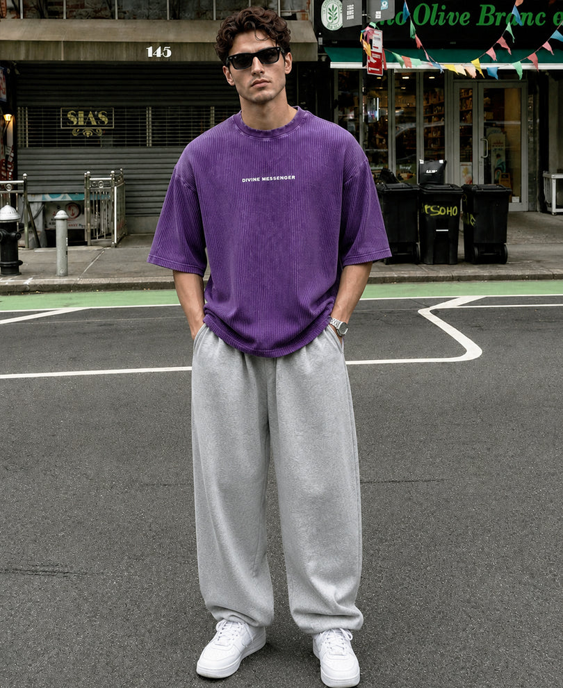 Purple Washed Graphic T-Shirt