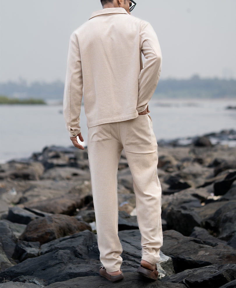 Beige Structured Cord Set.