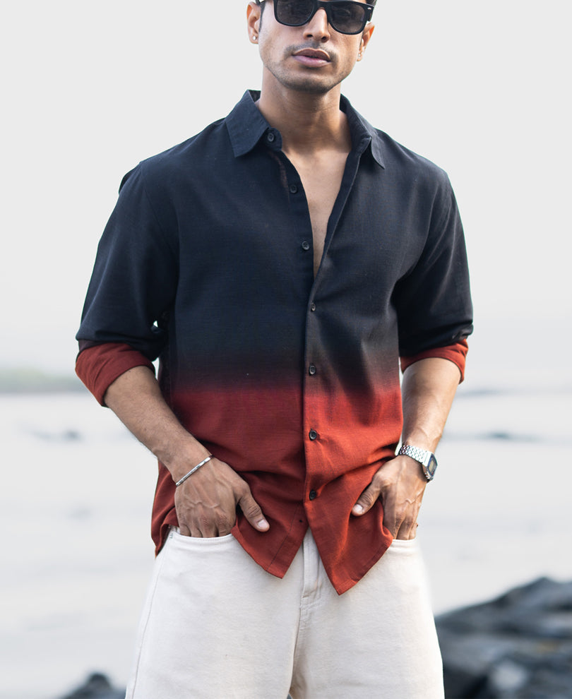 Black And Brown Ombre Shirt.