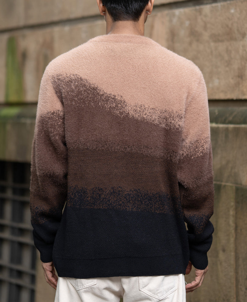 Brown Ombre Jacquard T-Shirt.