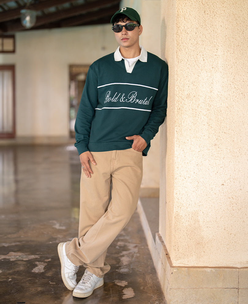 Pine Embroidered Sweatshirt 100% Cotton