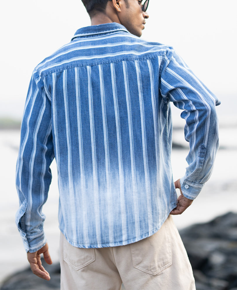 Denim Stripe Ombre Shirt.
