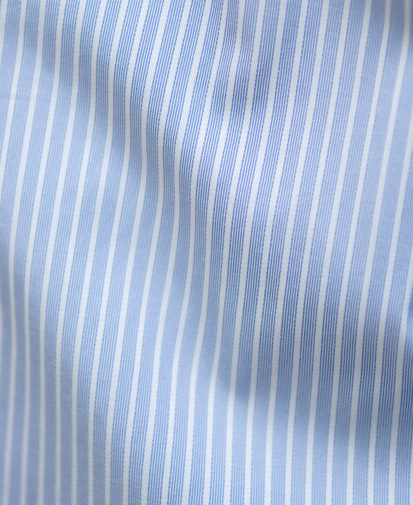 Blue Striped Doctor Sleeves Shirt
